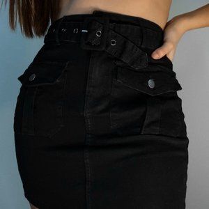 High Hopes Black Denim Skirt